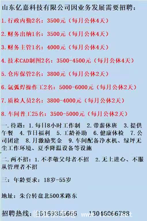 淄博张店最新招聘信息汇总