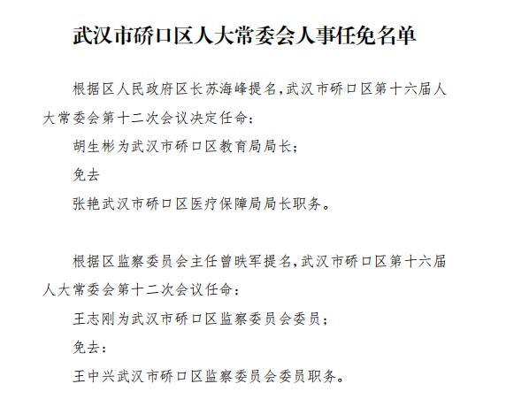 武汉人事任免新动态，城市发展的坚实后盾