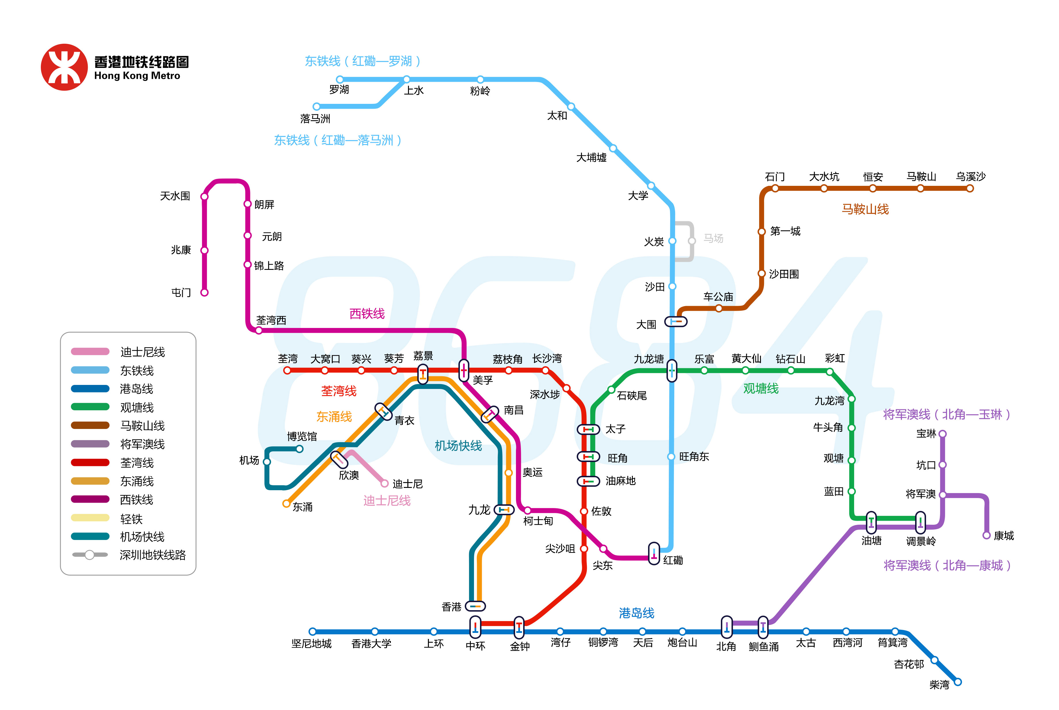 香港最新地铁线路图全景概览