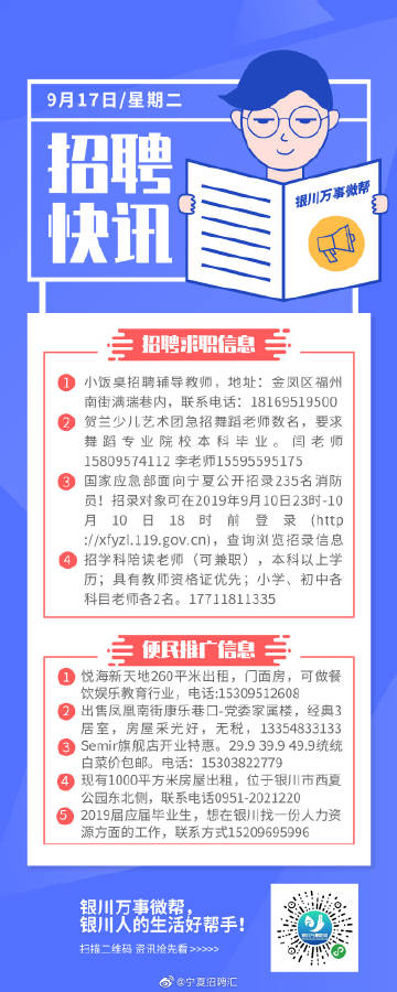 银川最新招聘信息总览